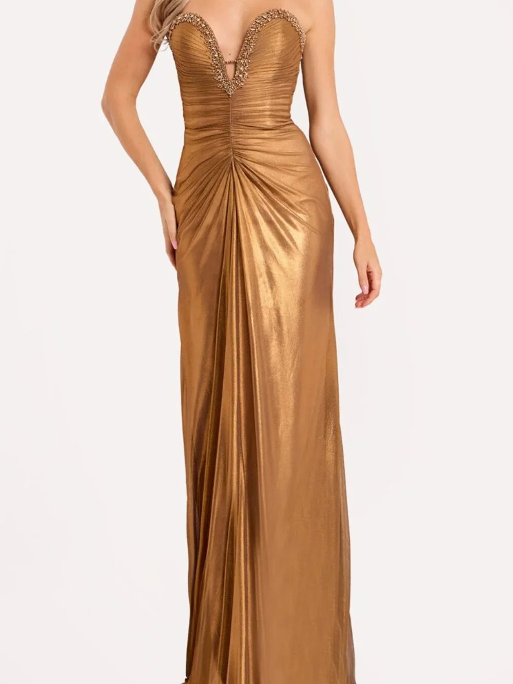 Jovani | Dresses | Nwt Jovani 4768 Metallic Prom Dress Bronze Size 0 |  Poshmark